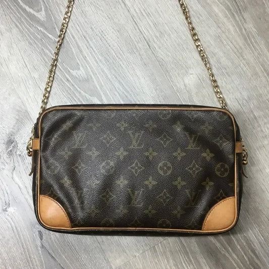 Louis Vuitton Brown and Tan Monogram Shoulder Bag