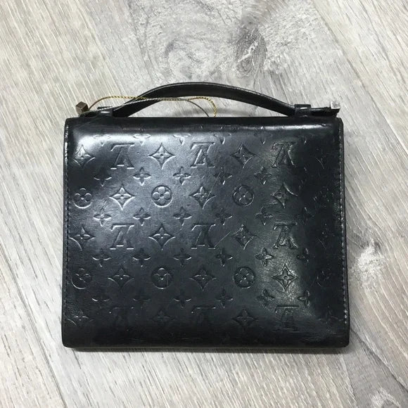 Louis Vuitton Black Monogram Glace Anouchka Wallet / Passport Holder