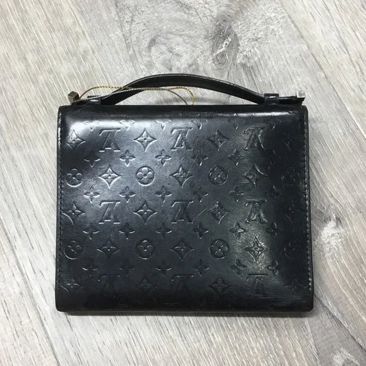 Louis Vuitton Black Monogram Glace Anouchka Wallet / Passport Holder