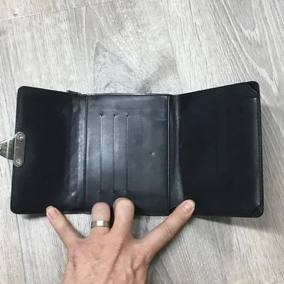 Louis Vuitton Black Monogram Glace Anouchka Wallet / Passport Holder