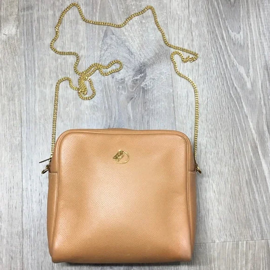Hermes Tan Crossbody Bag with Gold Chain