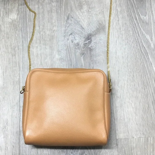 Hermes Tan Crossbody Bag with Gold Chain